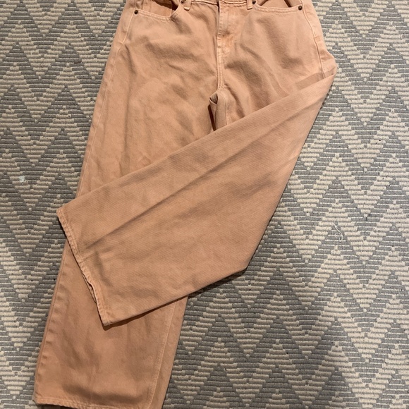 Old Navy Mid Rise Baggy Leg Pink Jeans - Picture 2 of 3